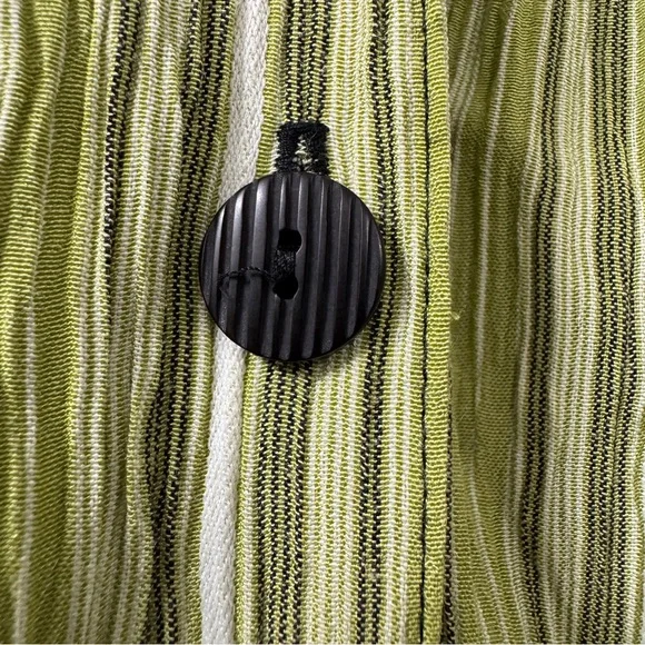 Gloria Lance Green Striped Button-Up Blouse - Picture 3 of 10